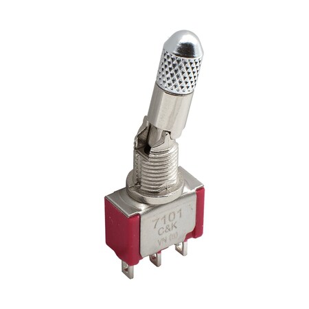 C&K Components Toggle Switch, Spdt, Momentary, 3 Pcb Hole Cnt, Solder Terminal, Toggle Actuator, Through 7105P3YABE
